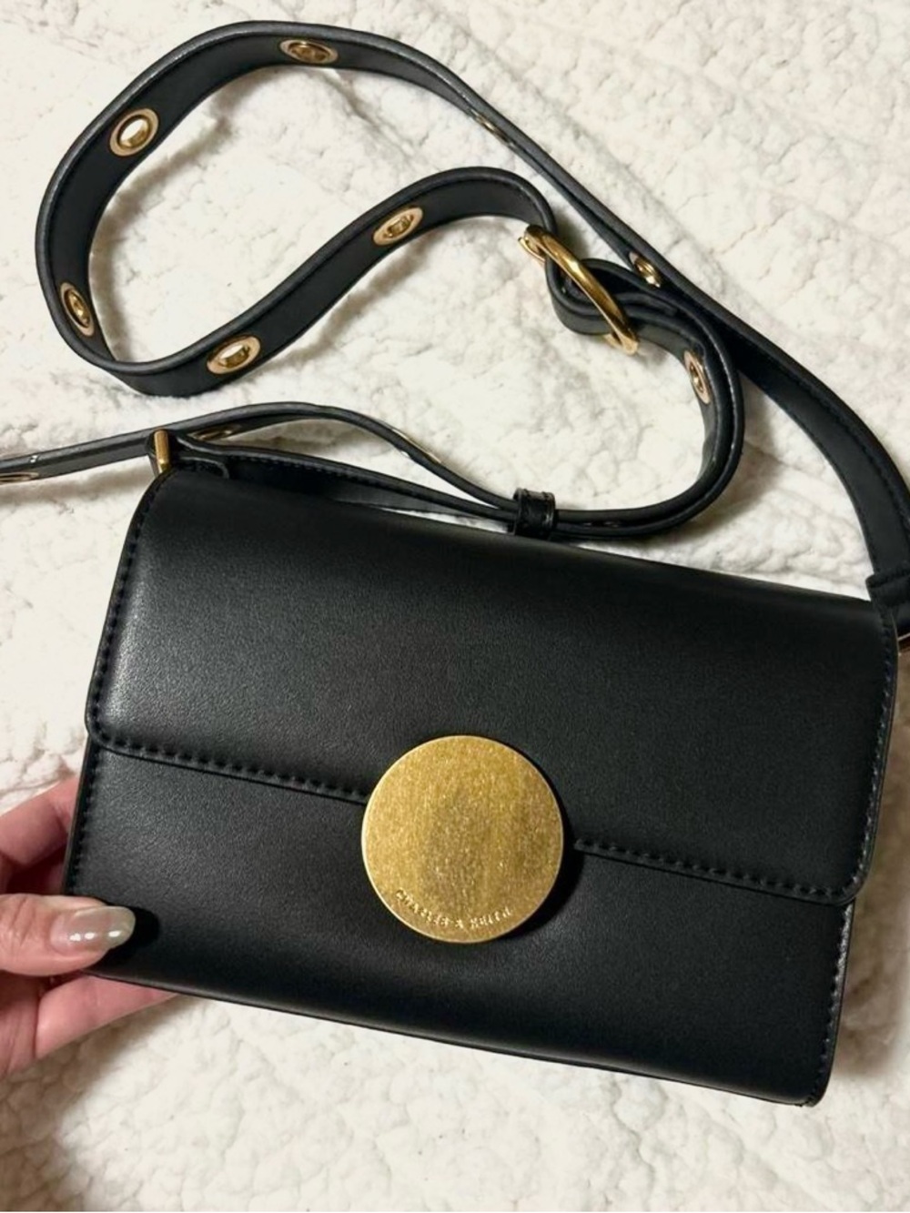 Charles & Keith Circular Push Lock Crossbody